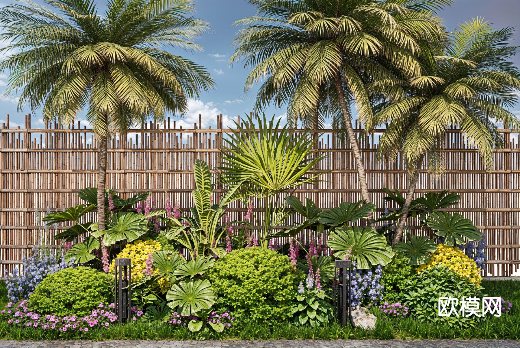 植物组团 花境绿植 植物堆su模型下载（渲染图2）