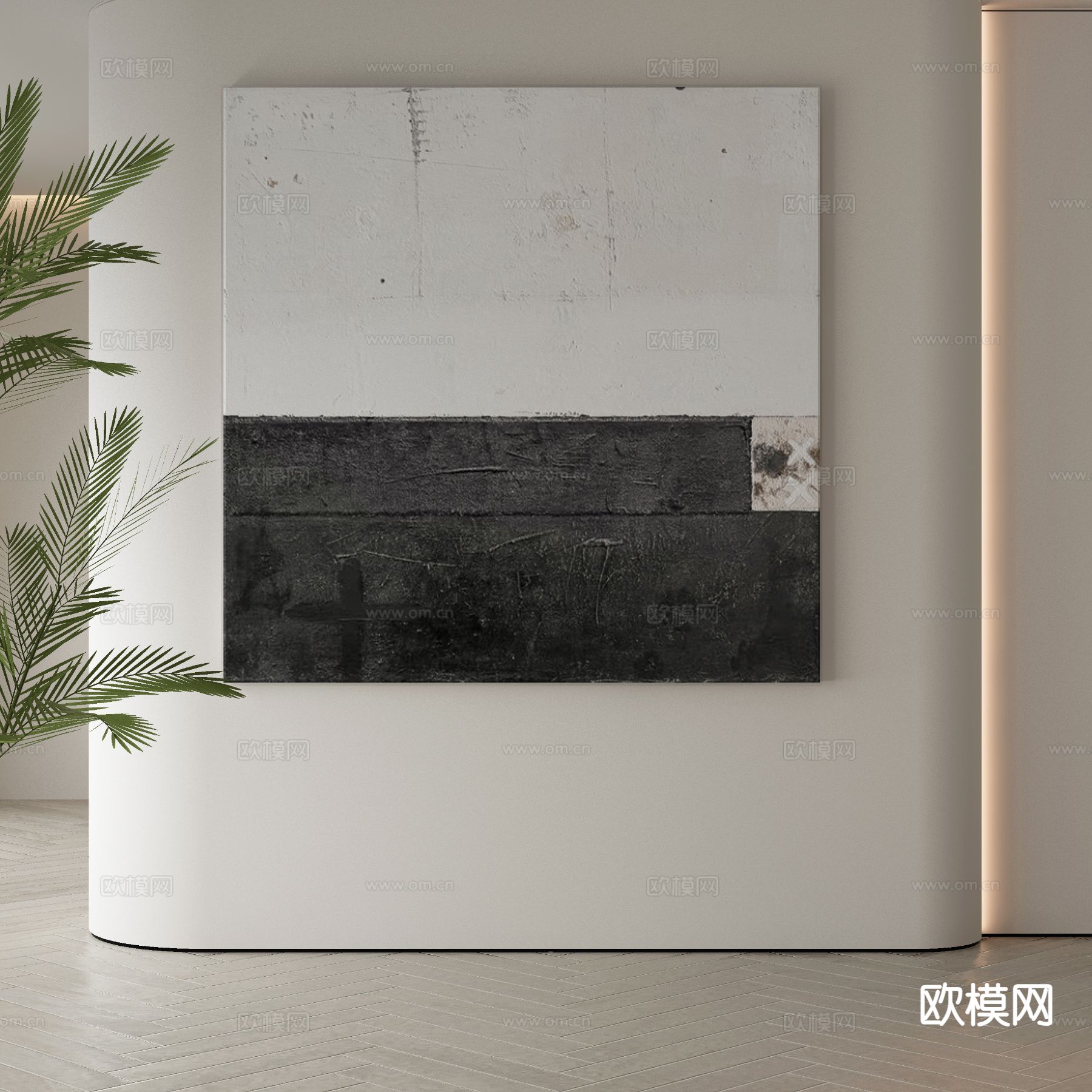 现代装饰画 黑白挂画3d模型