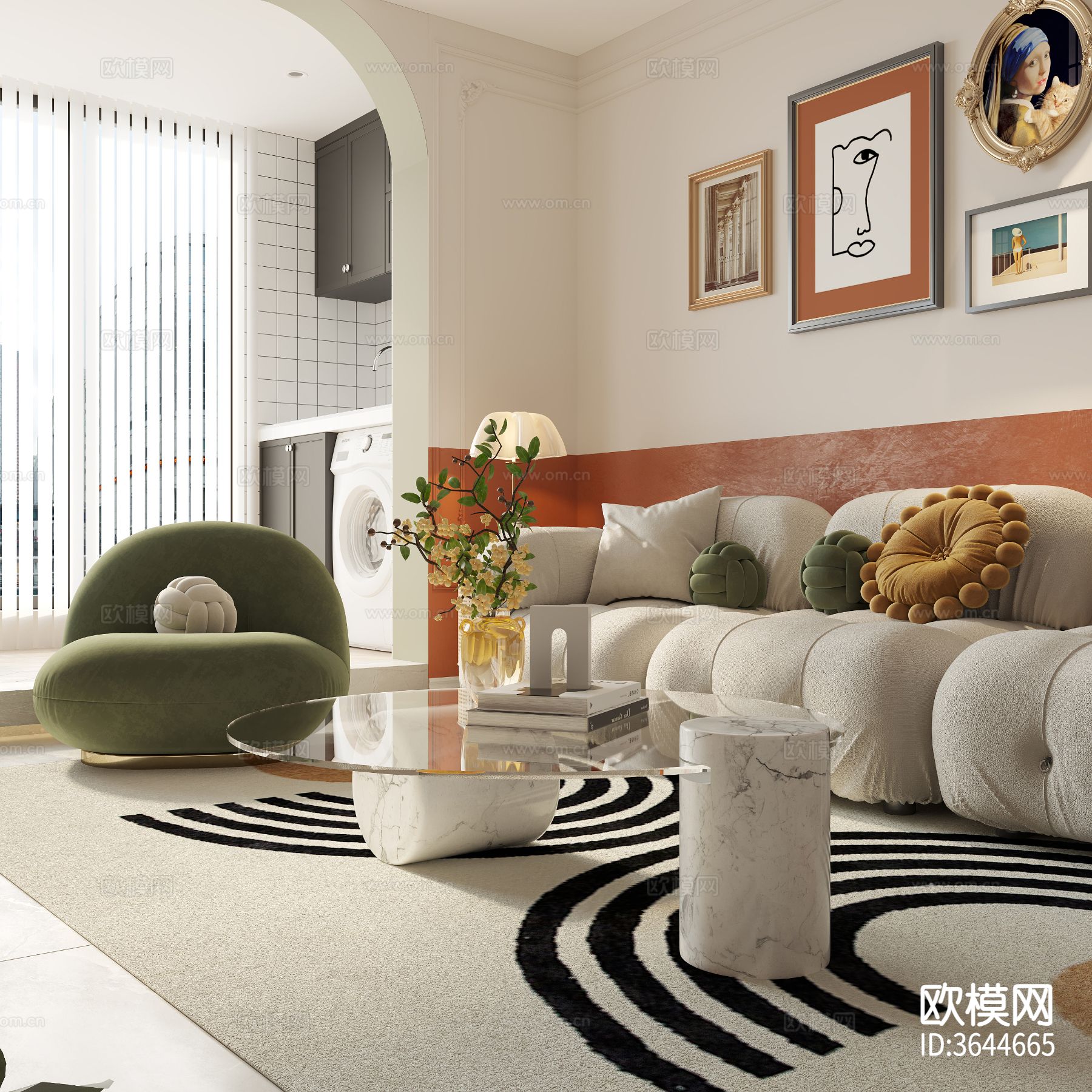 中古风客餐厅装修效果图下载（渲染图11）