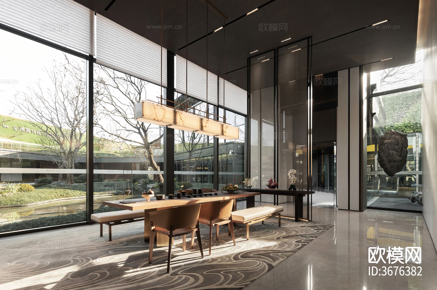 新中式售楼处装修效果图下载（渲染图9）