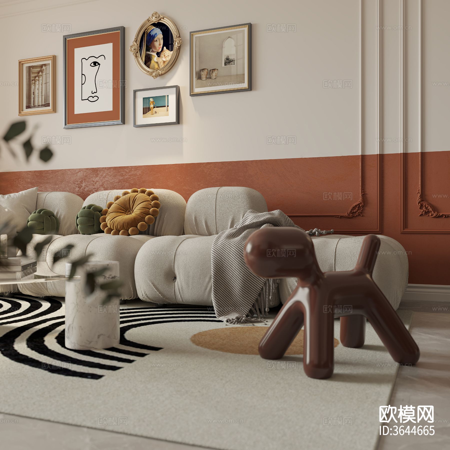 中古风客餐厅装修效果图下载（渲染图8）