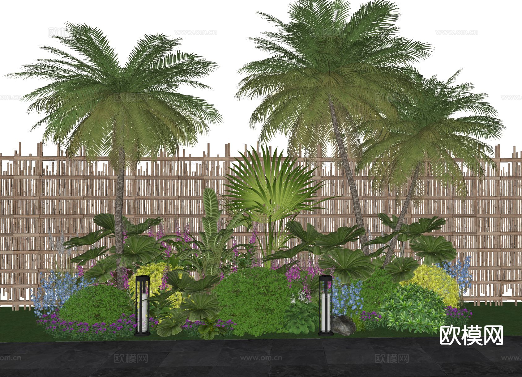 植物组团 花境绿植 植物堆su模型下载（渲染图1）