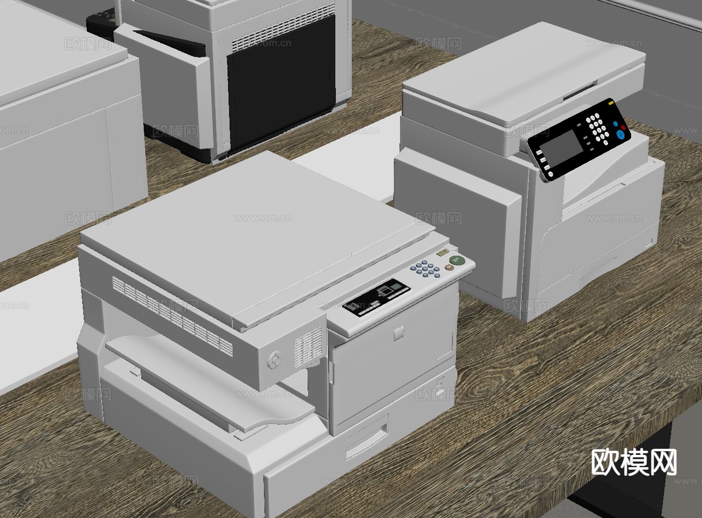 智能打印机 复印机 传真机su模型下载（渲染图1）