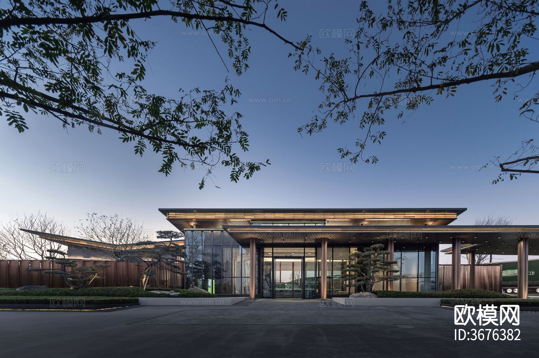 新中式售楼处装修效果图下载（渲染图5）