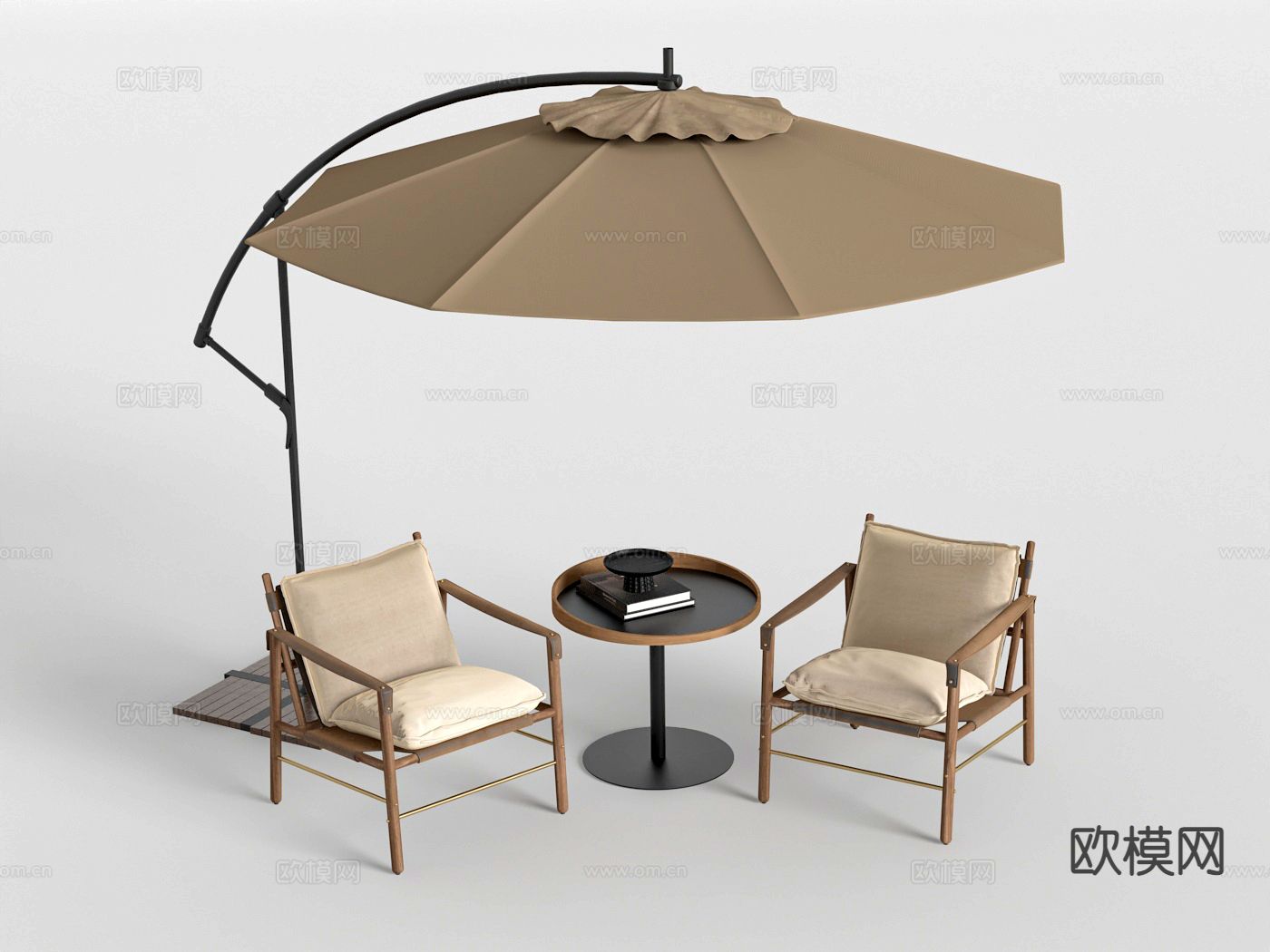 户外椅 扶手椅 庭院椅 桌几 遮阳伞su模型下载（渲染图2）