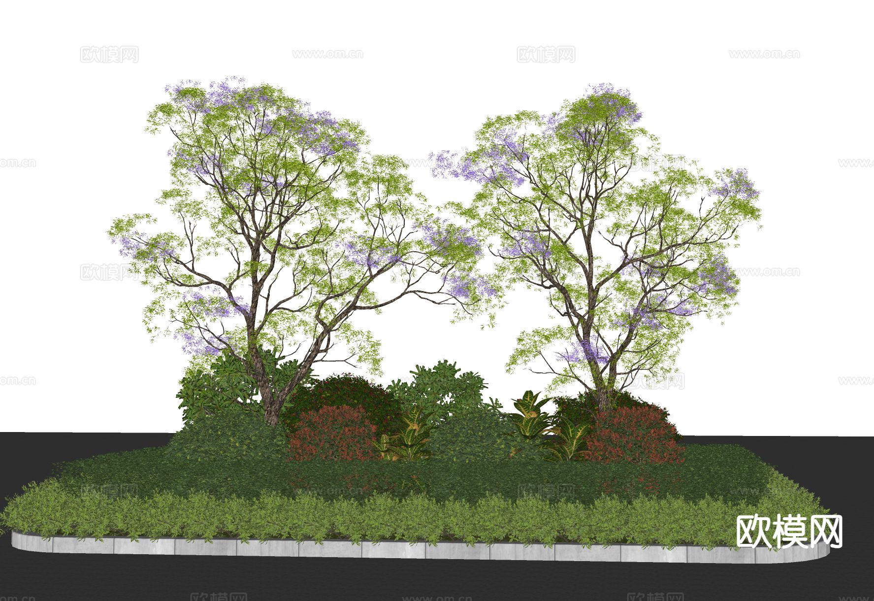 花坛 花境 植物组团su模型下载（渲染图1）