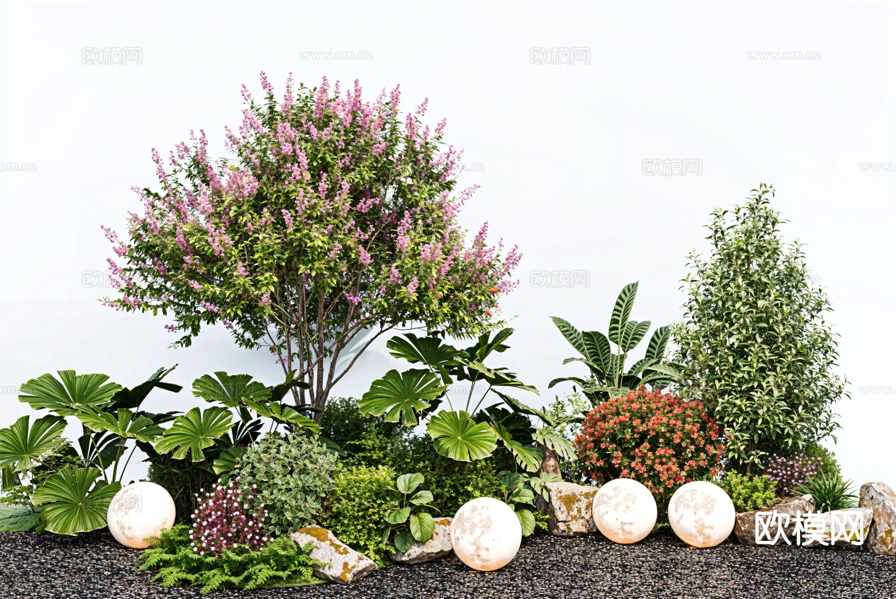 植物造景 花境 植物堆su模型下载（渲染图2）