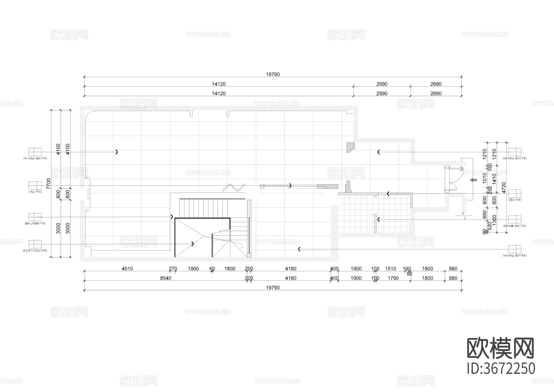350㎡三层别墅室内cad施工图下载（渲染图4）
