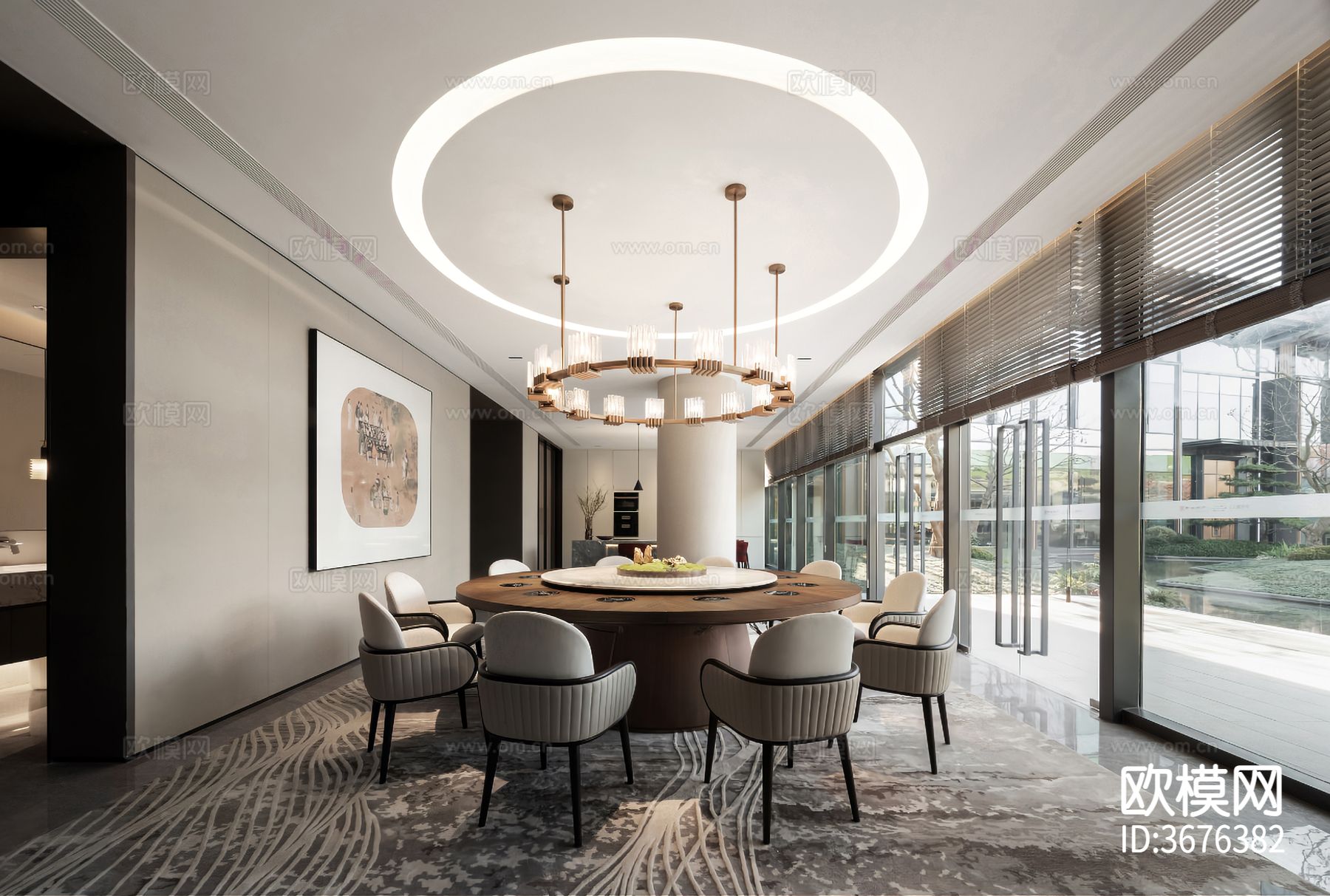 新中式售楼处装修效果图下载（渲染图8）