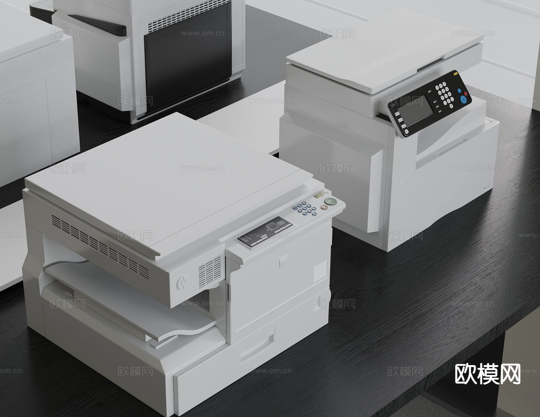 智能打印机 复印机 传真机su模型下载（渲染图2）