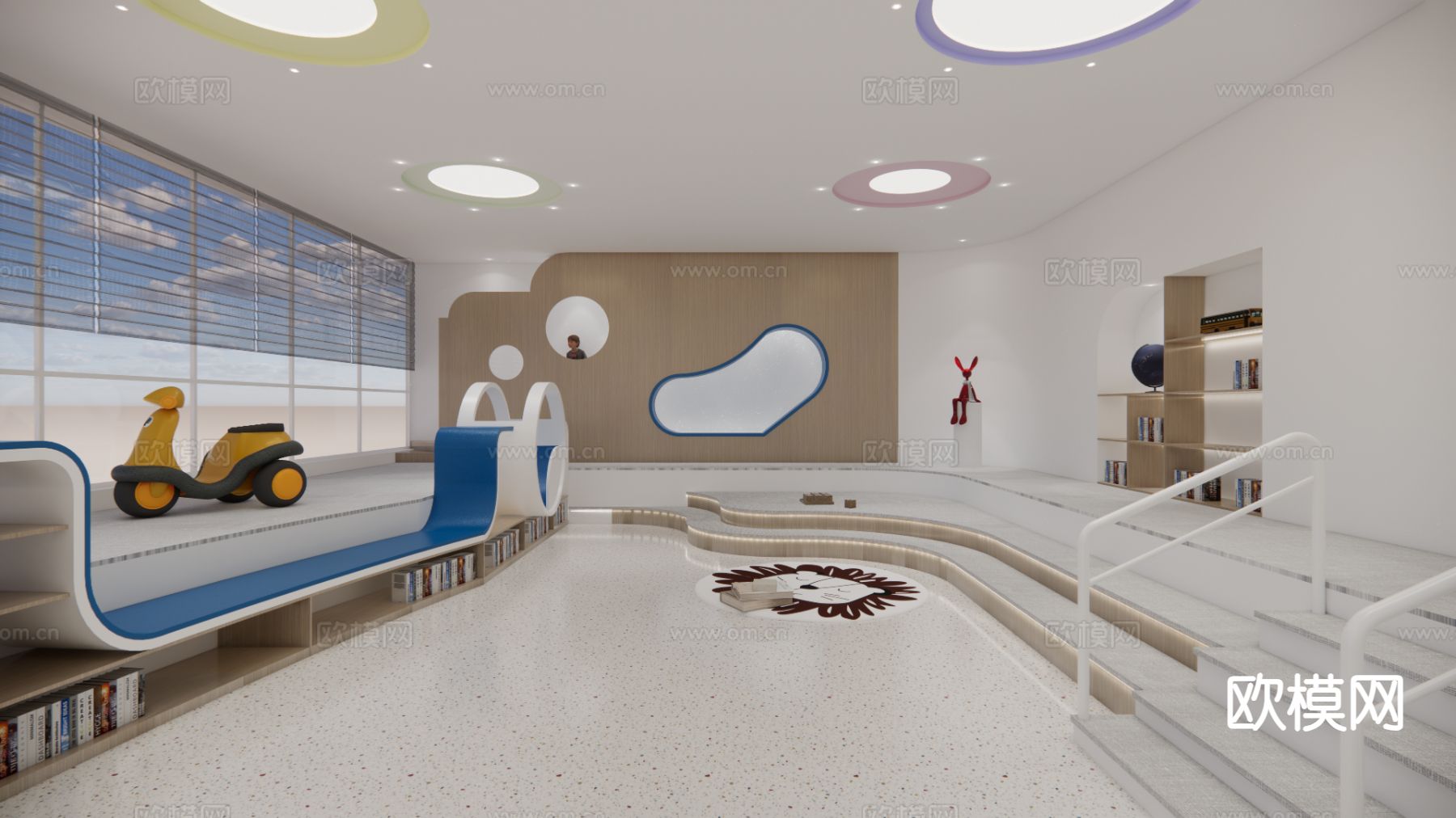 幼儿园活动区su模型下载（渲染图4）