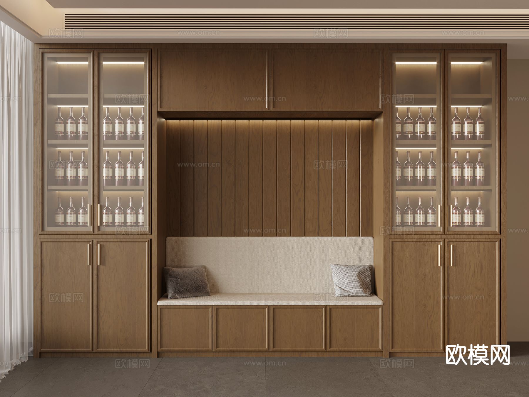 侘寂卡座酒柜 餐边柜3d模型下载