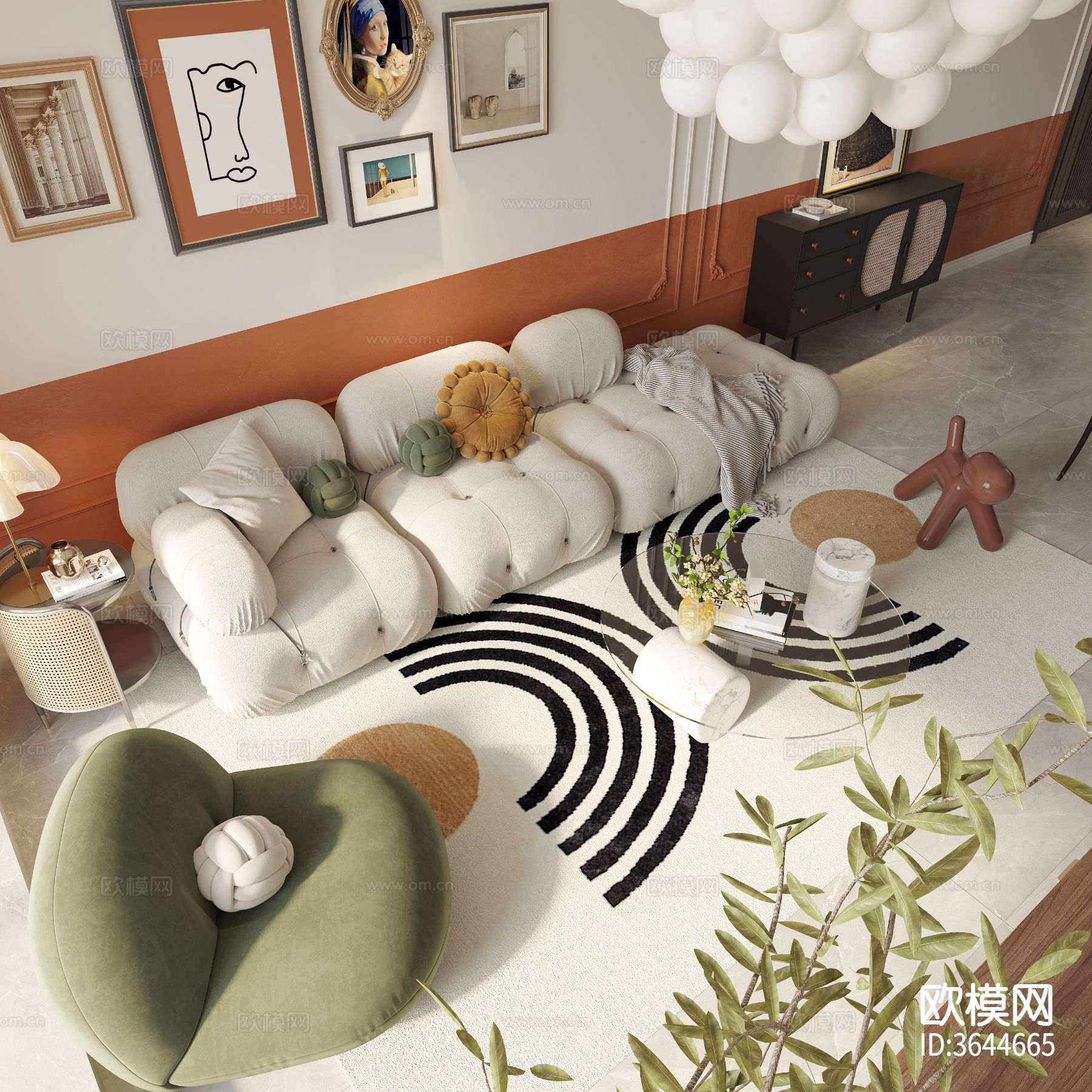 中古风客餐厅装修效果图下载（渲染图10）