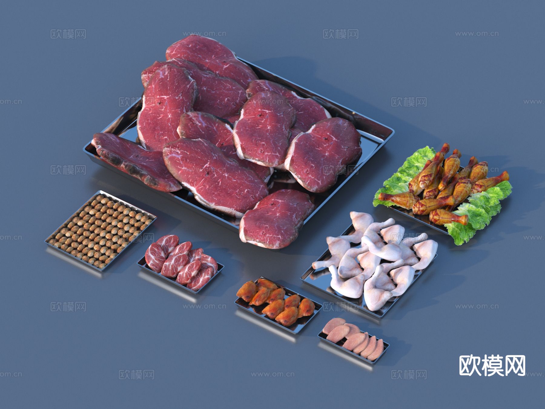 肉类 生肉 食物 食品3d模型