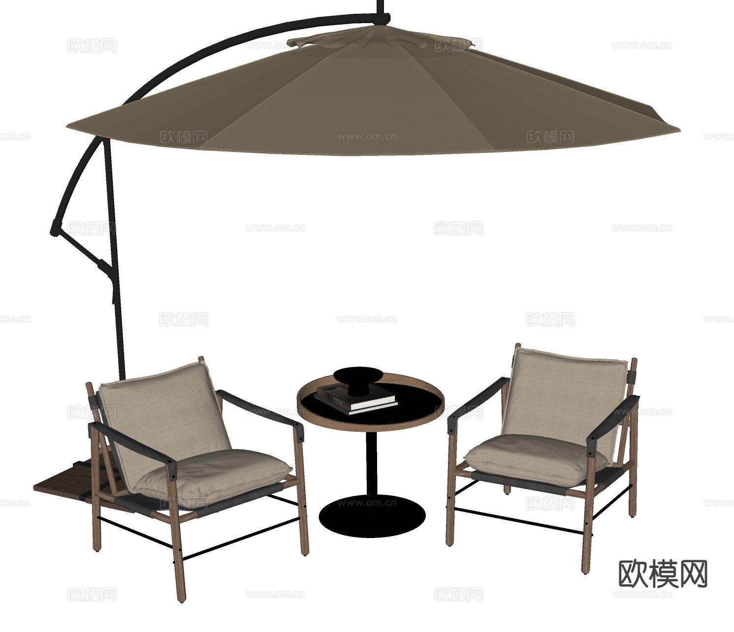 户外椅 扶手椅 庭院椅 桌几 遮阳伞su模型下载（渲染图1）