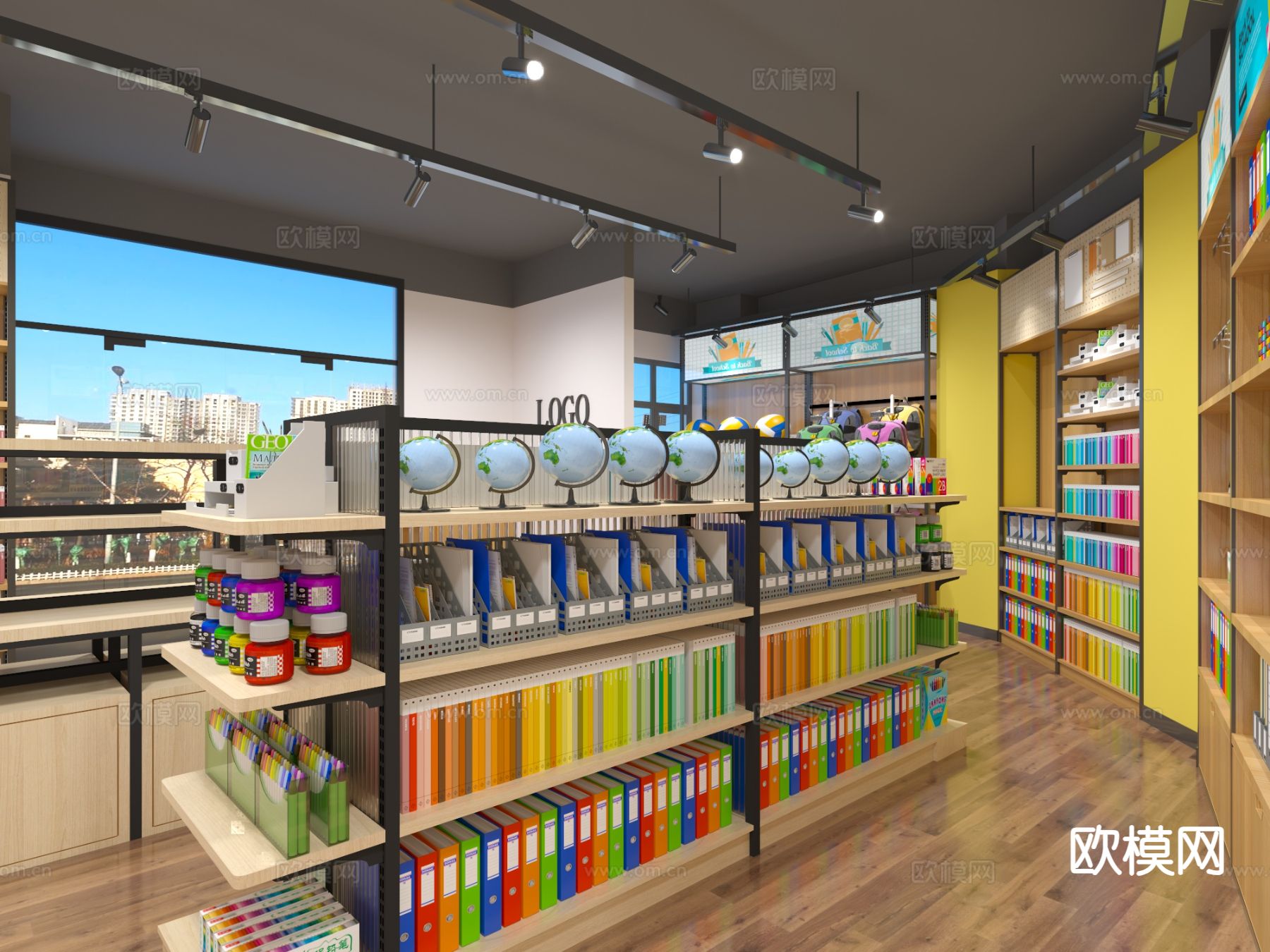 现代文具店su模型下载（渲染图2）