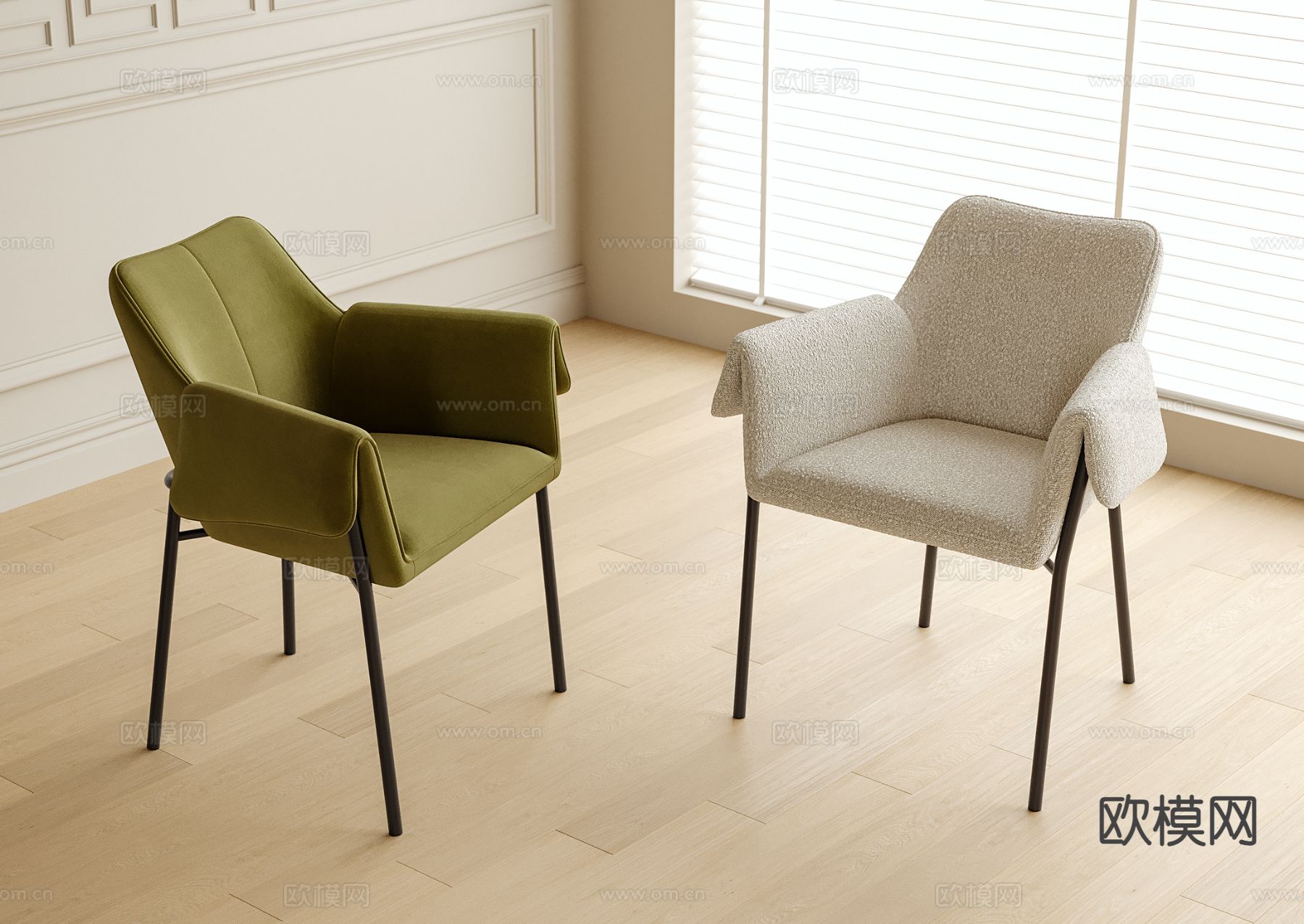 现代椅子 餐椅su模型下载（渲染图2）