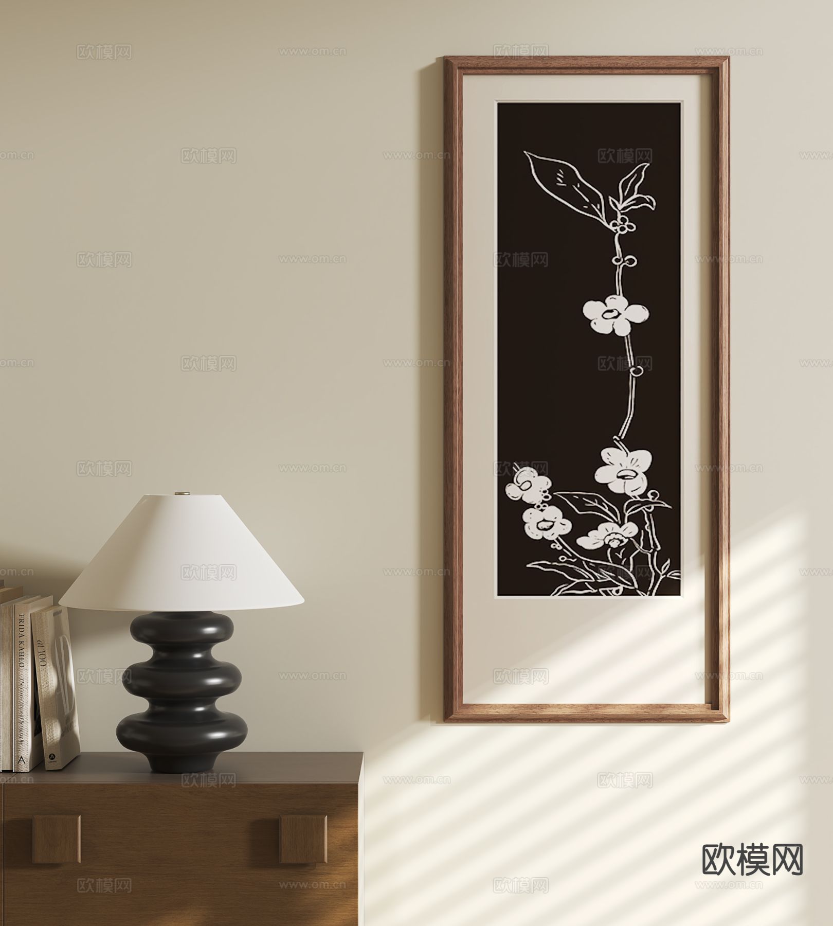 法式复古挂画 花卉画 装饰画3d模型