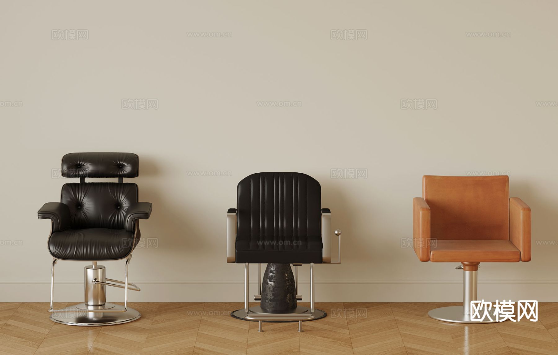 理发器材 理发椅su模型下载（渲染图2）