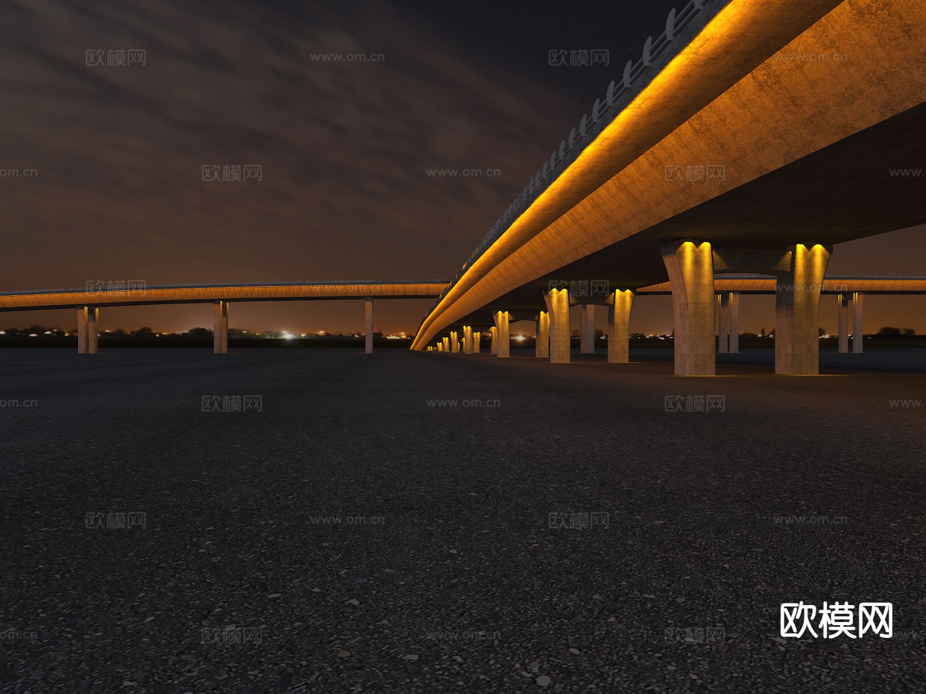 滨河西路高架桥景观3d模型