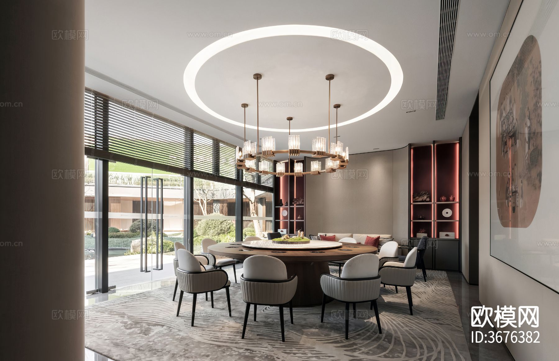 新中式售楼处装修效果图下载（渲染图7）