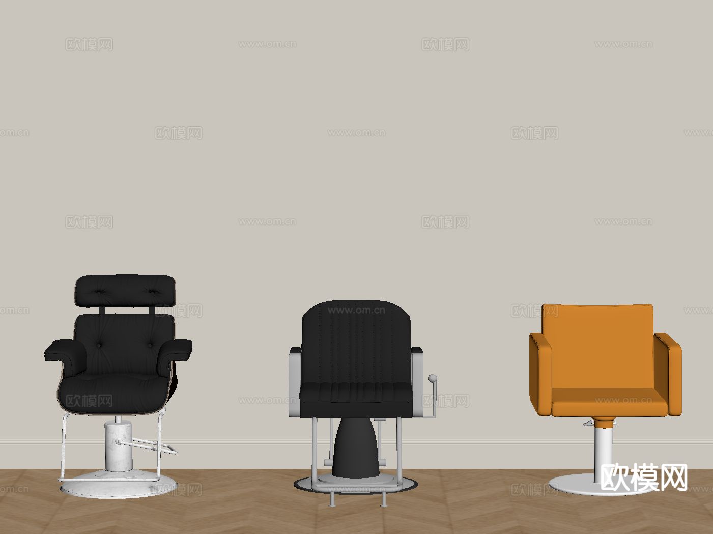 理发器材 理发椅su模型下载（渲染图1）
