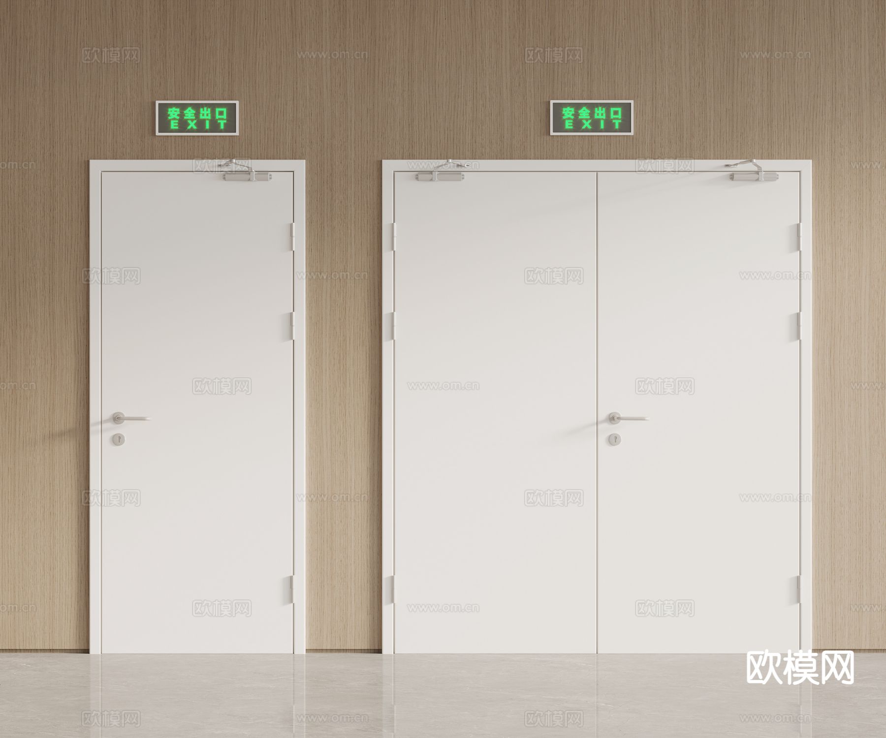 消防门 安全门 安全通道su模型下载（渲染图2）