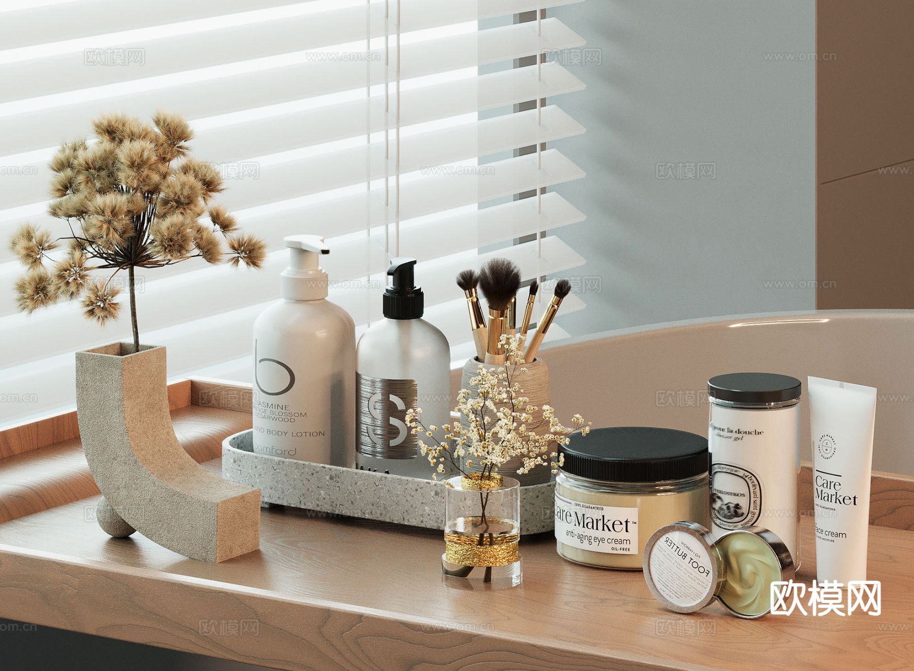 化妆品 护肤品 洗漱用品su模型下载（渲染图2）