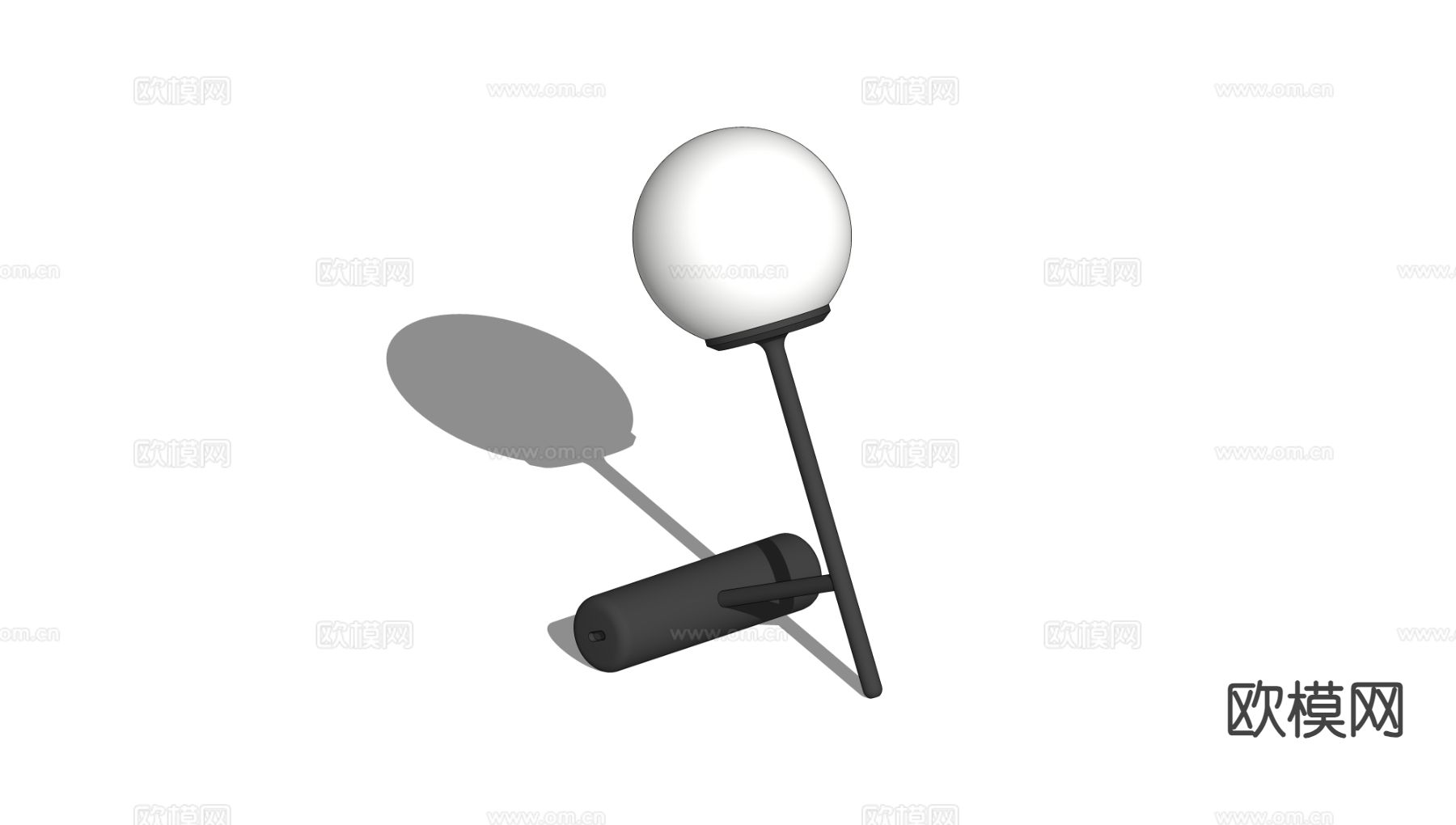 极简台灯 球形台灯su模型下载（渲染图1）