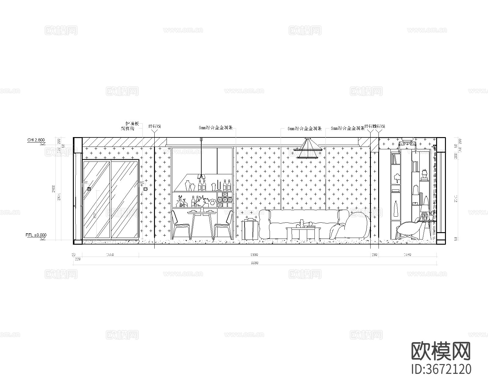 60㎡家居CAD施工图下载（渲染图5）