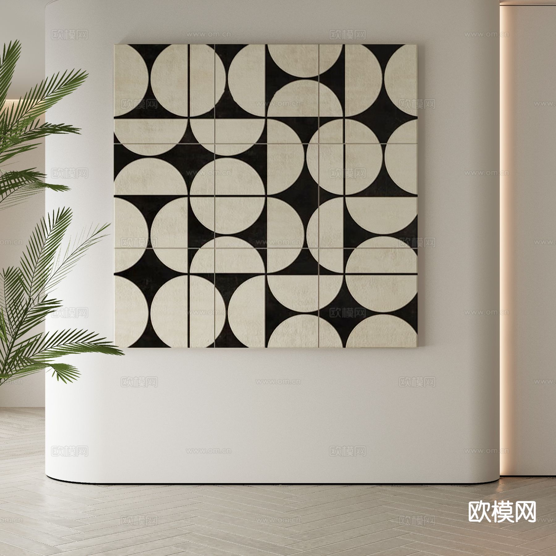 现代装饰画 抽象画 几何挂画3d模型