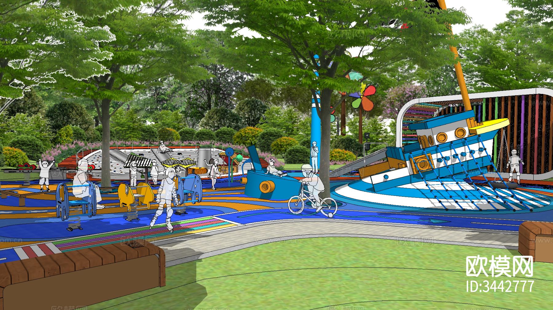 航海船 儿童乐园效果图下载（渲染图5）