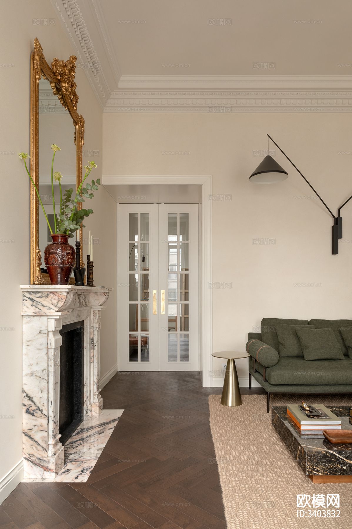 法式混搭风公寓装修效果图下载（渲染图19）