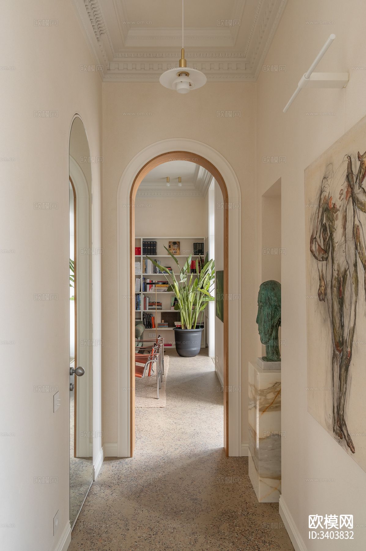 法式混搭风公寓装修效果图下载（渲染图12）