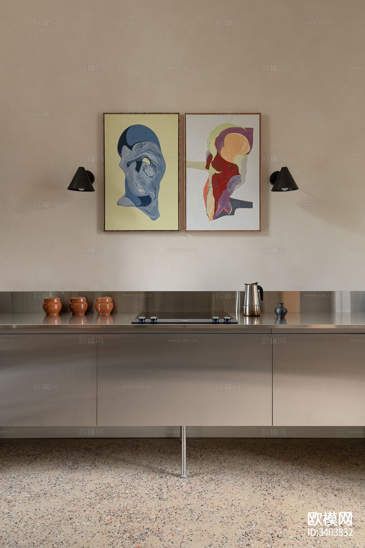 法式混搭风公寓装修效果图下载（渲染图5）