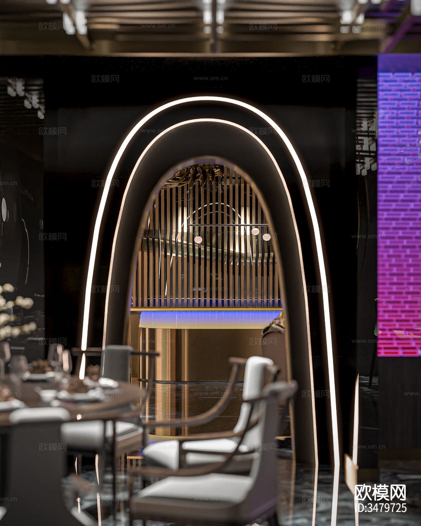 餐饮会所 西餐厅装修效果图下载（渲染图8）