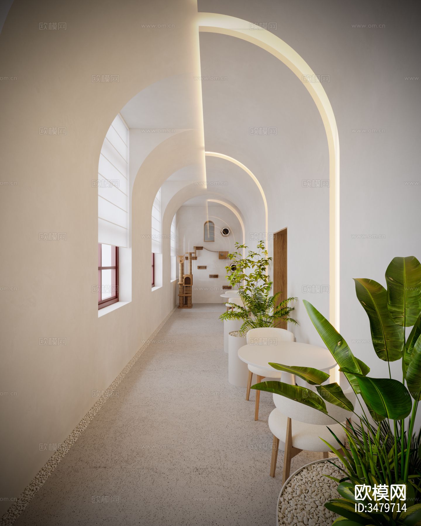 猫咪咖馆厅装修效果图下载（渲染图4）