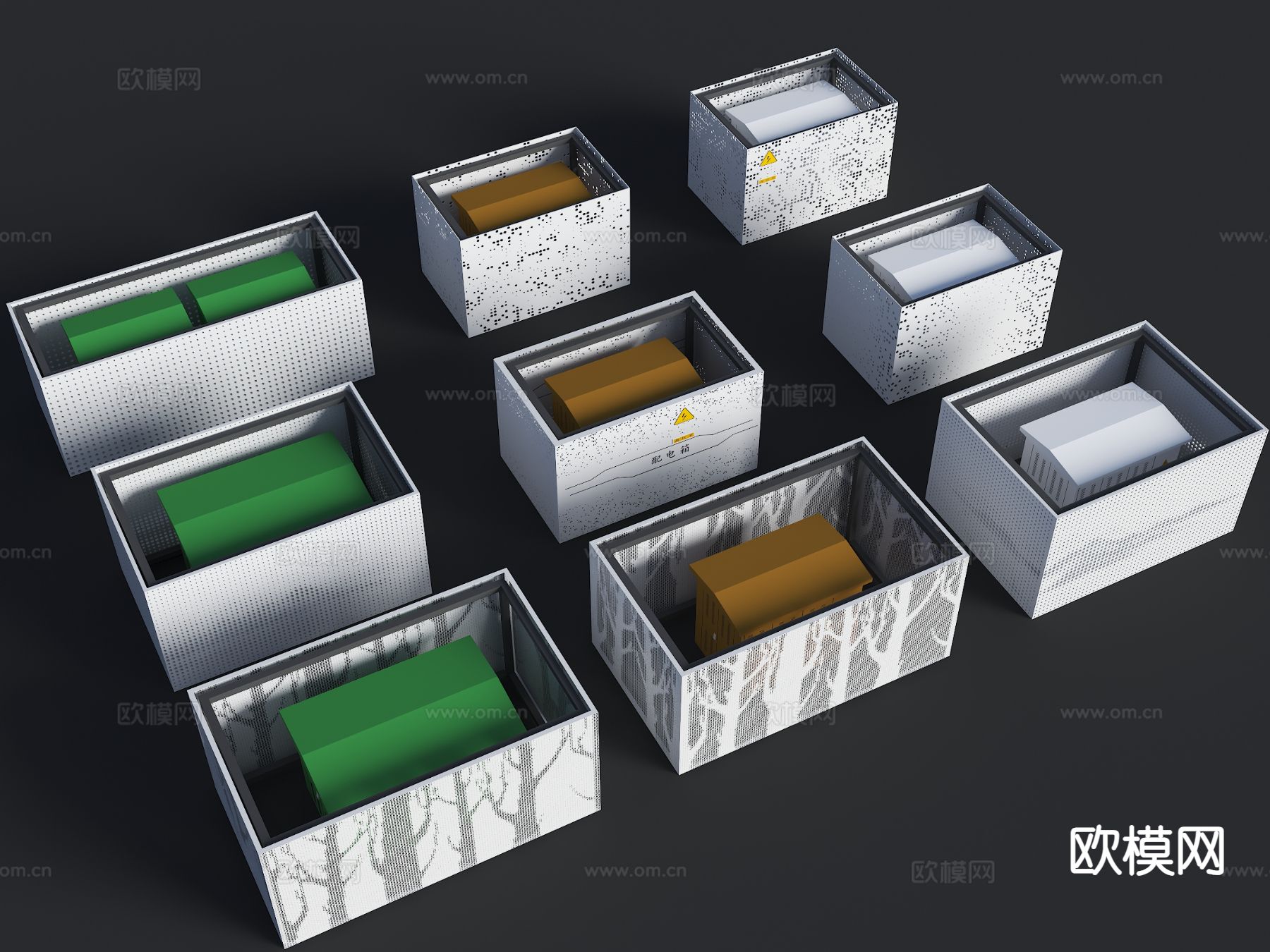 设备围挡 配电箱 配电站 变电站 变压器3d模型