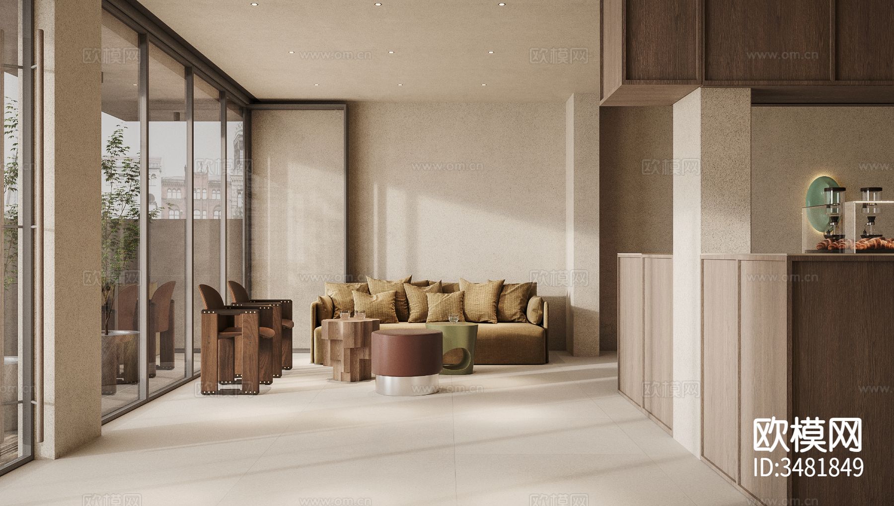 咖啡厅装修效果图下载（渲染图1）