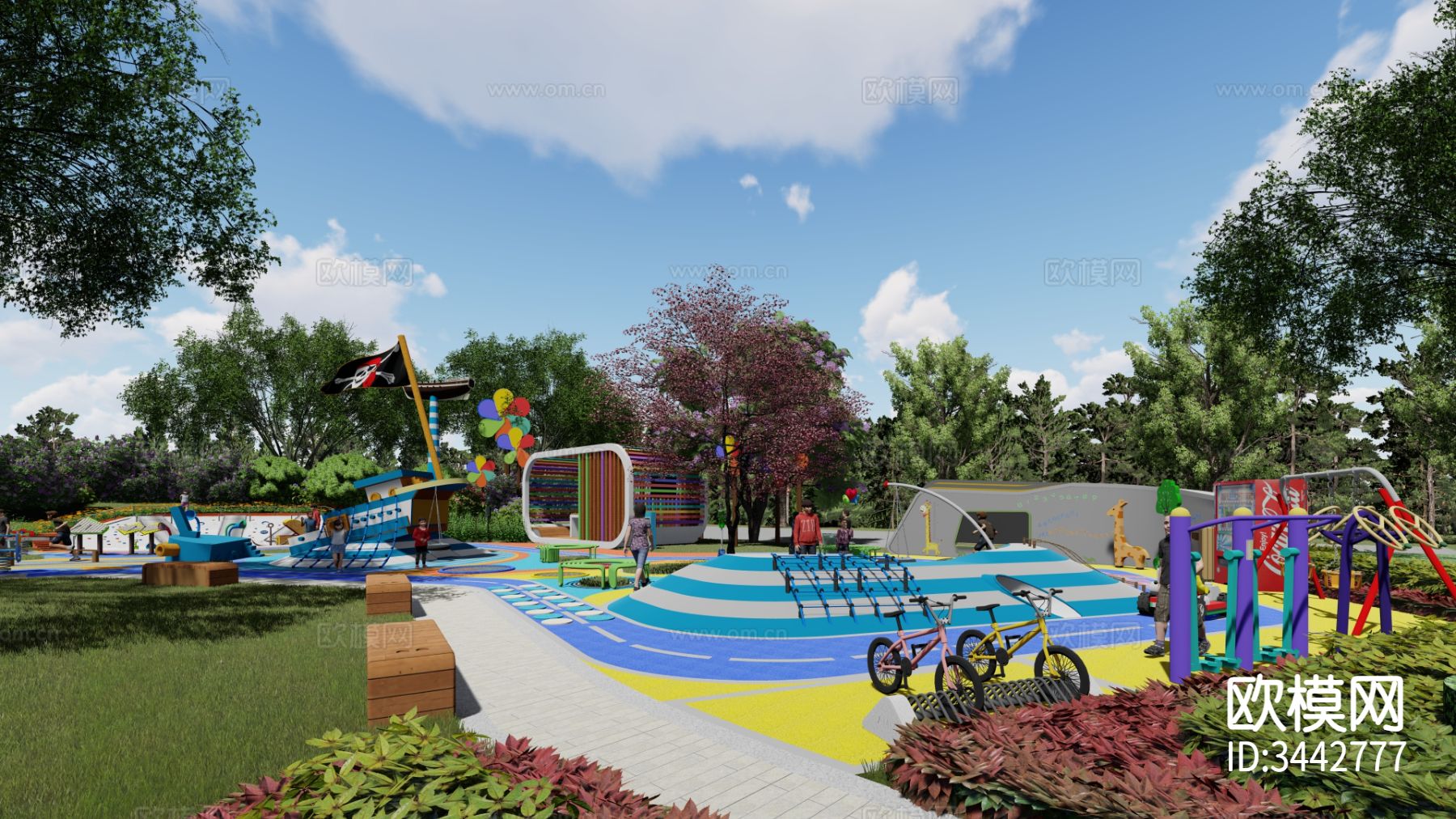 航海船 儿童乐园效果图下载（渲染图2）