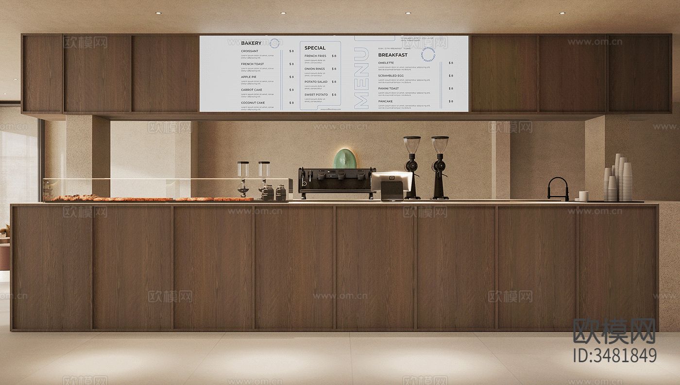 咖啡厅装修效果图下载（渲染图2）