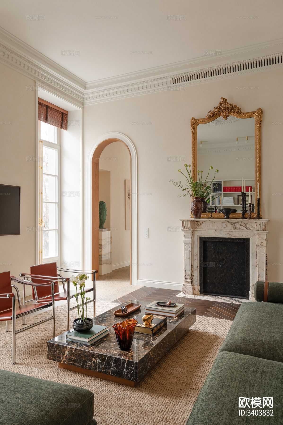 法式混搭风公寓装修效果图下载（渲染图1）