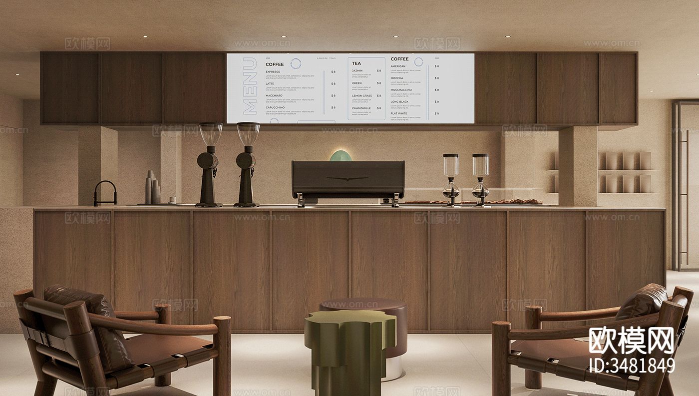 咖啡厅装修效果图下载（渲染图3）