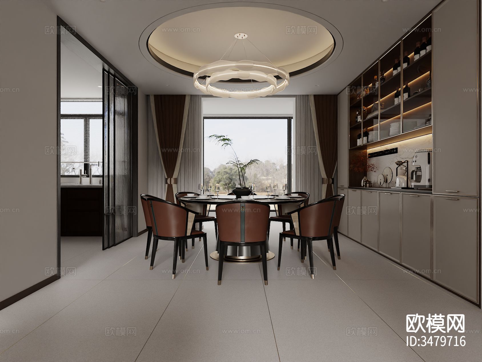 新中式客厅装修效果图下载（渲染图2）