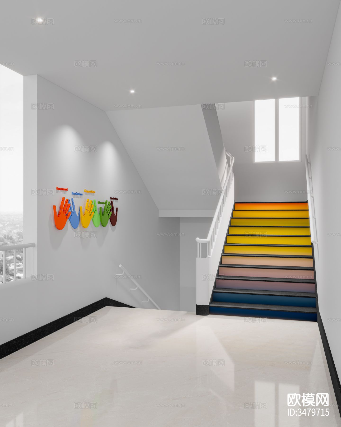 文教空间 幼儿园装修效果图下载（渲染图2）