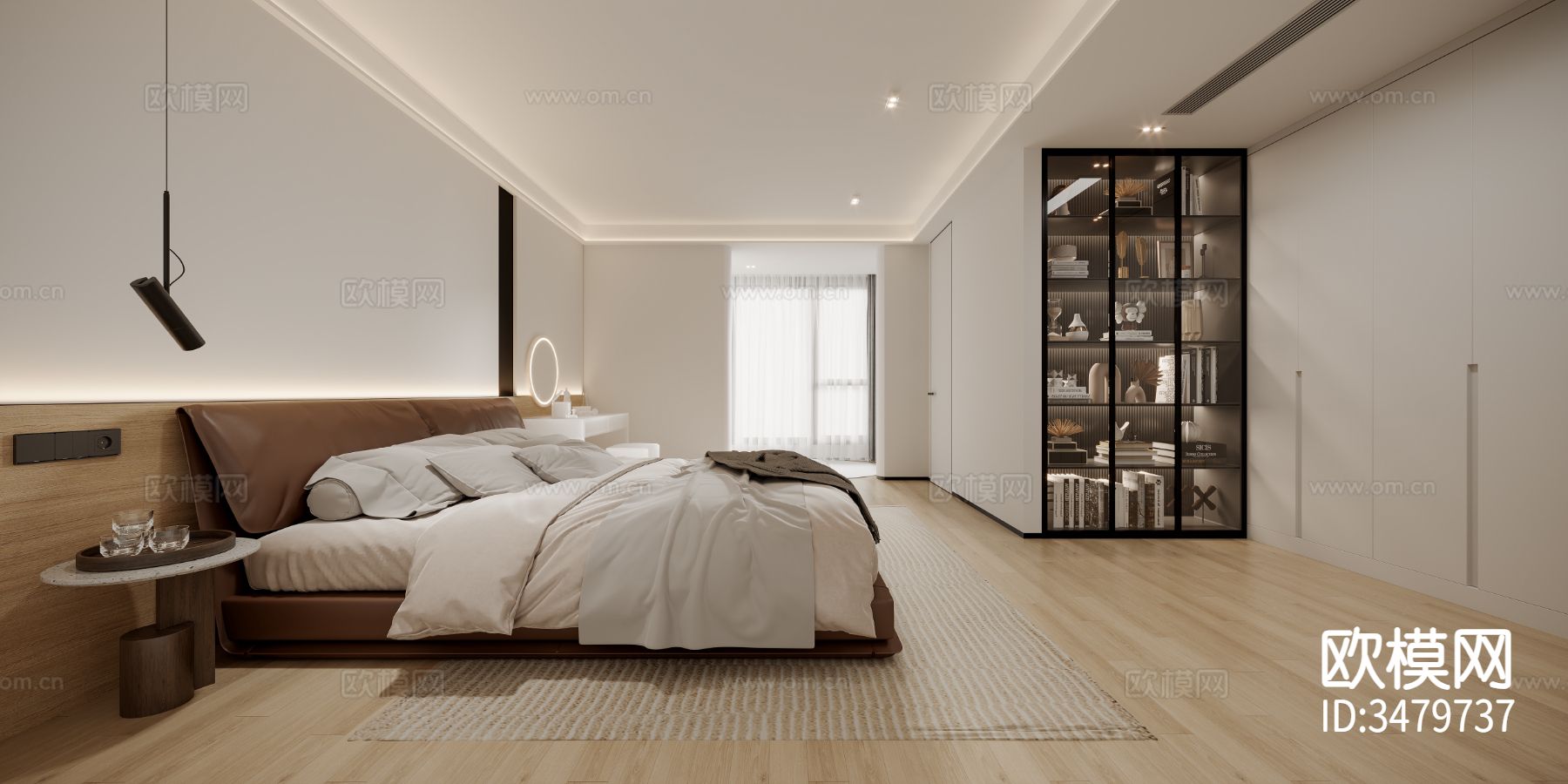 原木风大平层装修效果图下载（渲染图7）