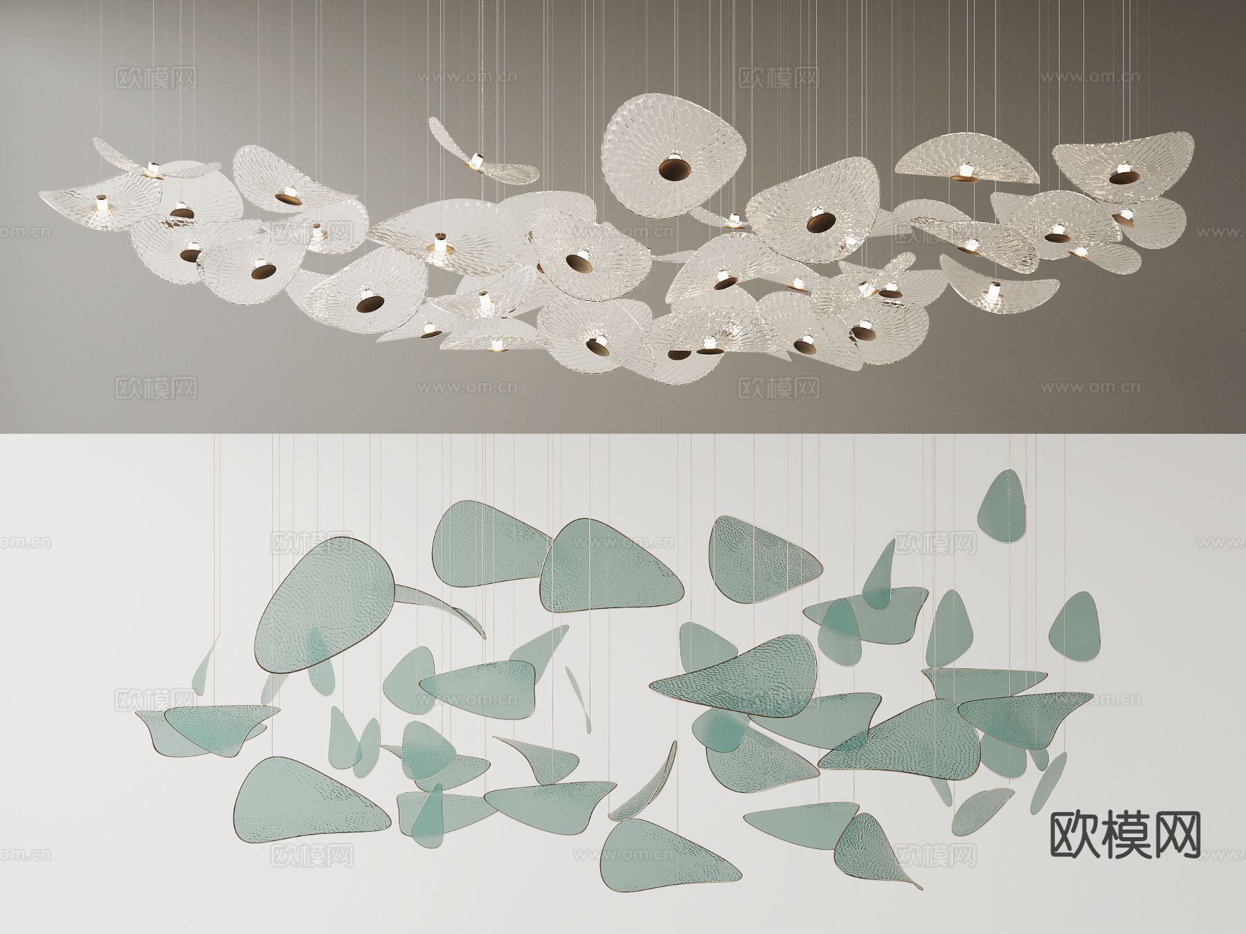 艺术装饰灯 玻璃吊灯3d模型下载