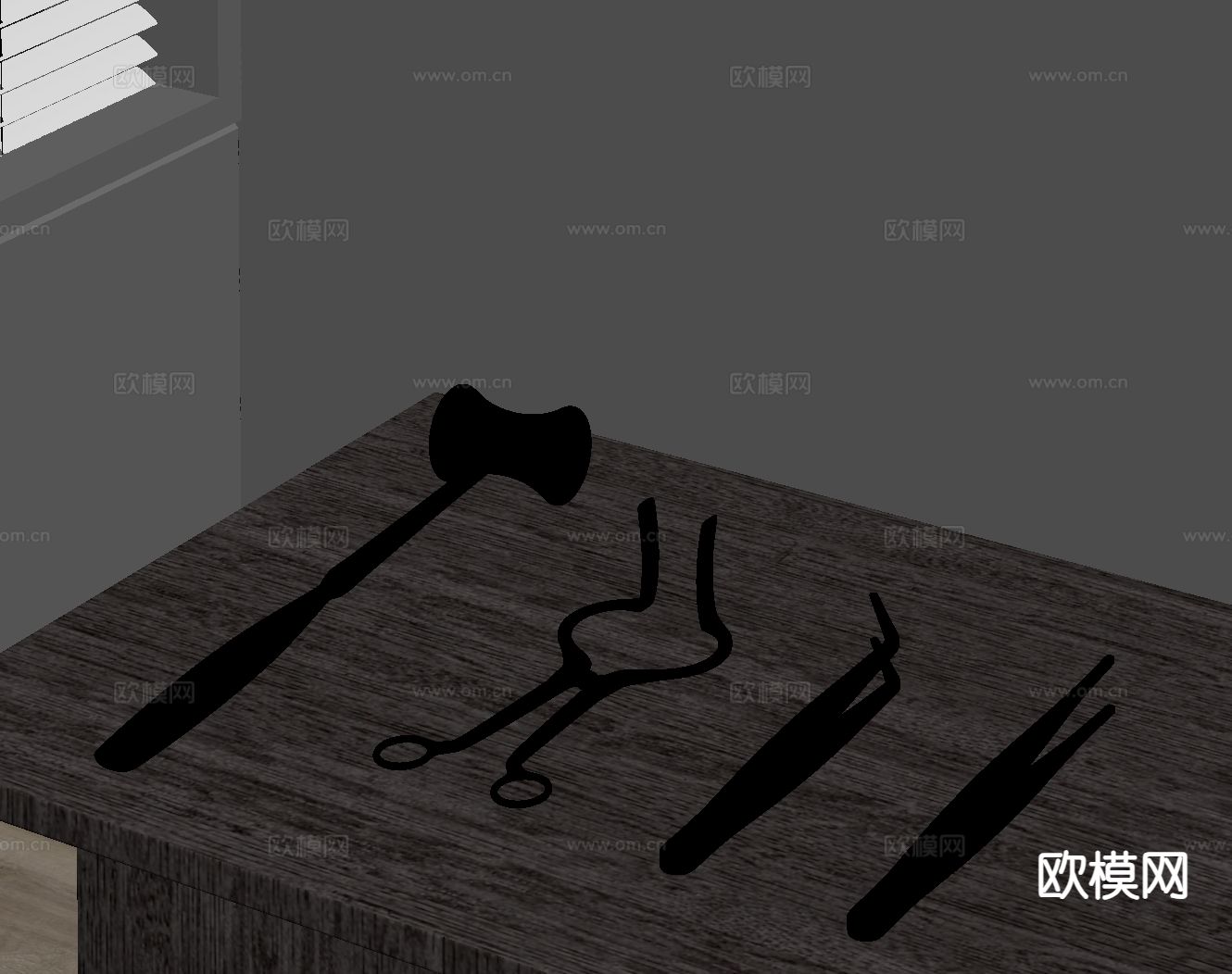 手术工具 手术钳 手术锤 镊子su模型下载（渲染图1）