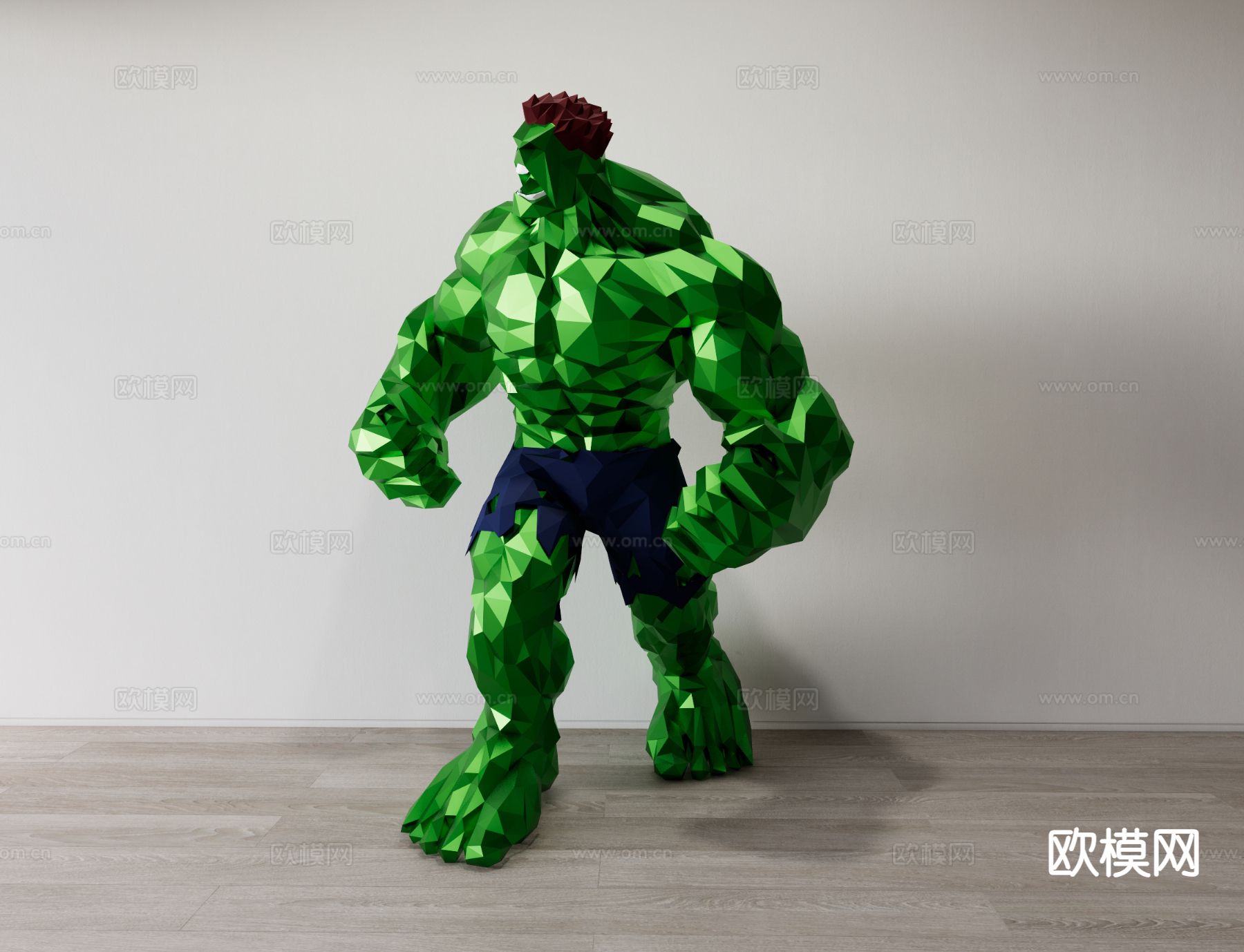 创意绿巨人手办su模型下载（渲染图2）