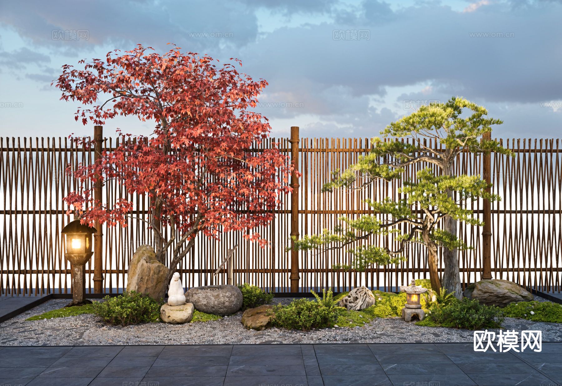 新中式景观树 庭院树 乔木su模型下载（渲染图2）